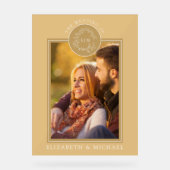 Monogramme de cime dorée Mariage photo (Recto)