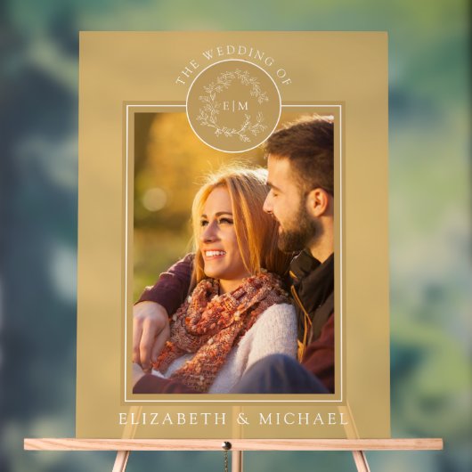 Monogramme de cime dorée Mariage photo (Neutre)