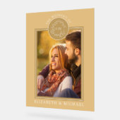 Monogramme de cime dorée Mariage photo (Angle)