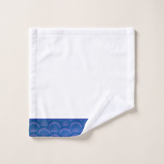 Monogramme de Coastère bleu blanc (Gant de toilette)