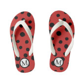 Monogramme de coccinelle ⎢ tongs pour enfants (Semelle)