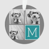Monogramme de collection de photos Turquoise et gr (devant)