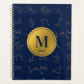 Monogramme de constellations de Zodiac bleu or et  (Devant)