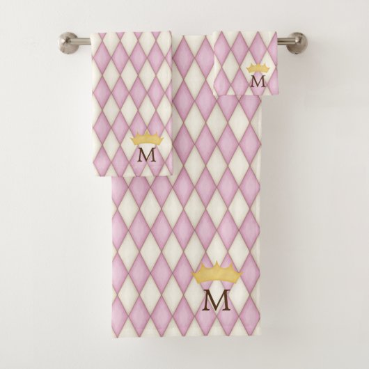 Monogramme de contrôle de diamant rose avec couron (En situation)