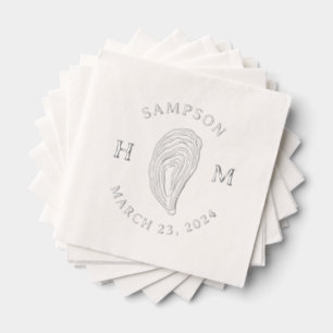 Monogramme de coquille d'huître marine avec nom Da