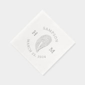 Monogramme de coquille d'huître marine avec nom Da (Droite)