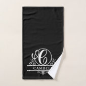 Monogramme de couleur C modifiable (Serviette à main)