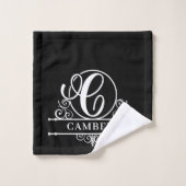Monogramme de couleur C modifiable (Gant de toilette)