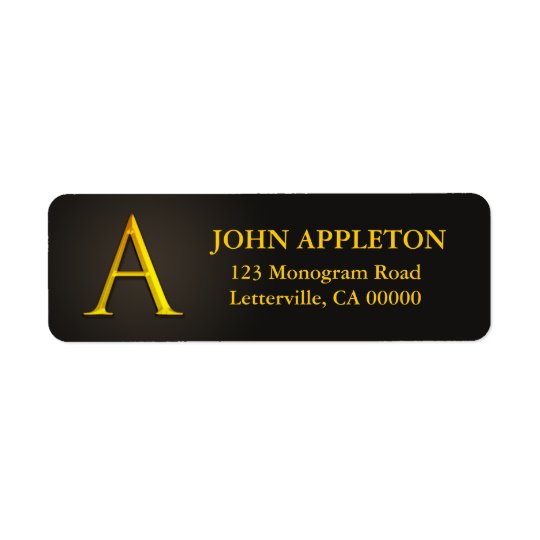 Monogramme de couleur d'or étiquettes de adresse