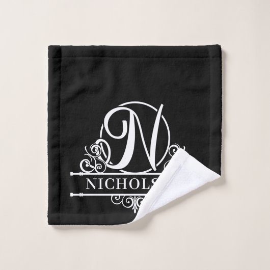 Monogramme de couleur N modifiable (Gant de toilette)