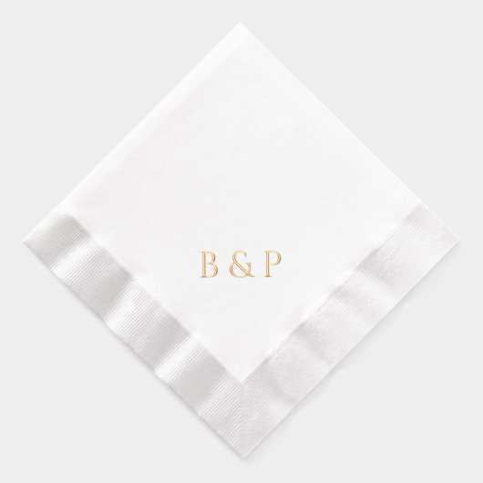 Monogramme de couple Moderne Chic Mariage Or (Droite)