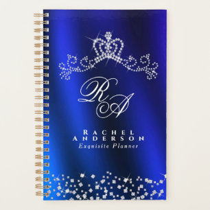 Monogramme de couronne brillant bleu