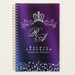 Monogramme de couronne brillant bleu pourpre