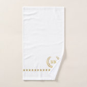 Monogramme de couronne d'or blanc Laurel (Serviette à main)