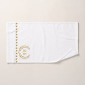 Monogramme de couronne d'or blanc Laurel (Serviette à main)