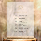 Monogramme de couronne d'or blanc ordre des événem