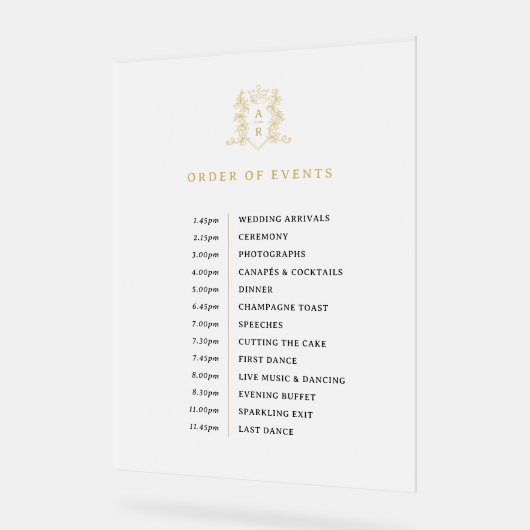 Monogramme de couronne d'or blanc ordre des événem (Angle)