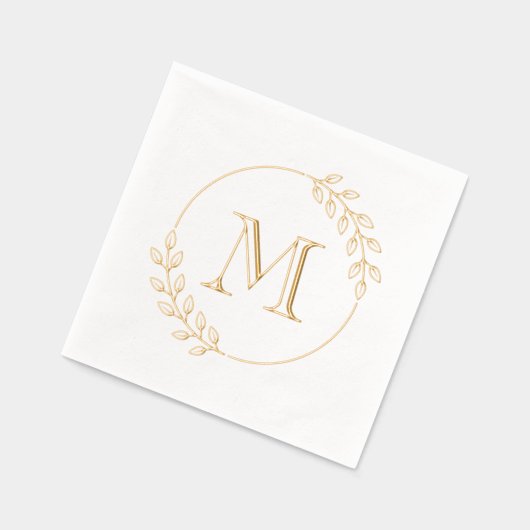 Monogramme de couronne Feuille ronde initial (Gauche)