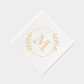 Monogramme de couronne Feuille ronde initial (Droite)