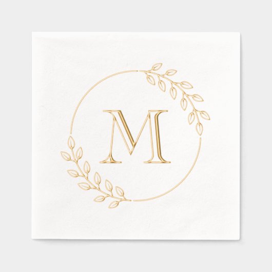 Monogramme de couronne Feuille ronde initial (Recto)