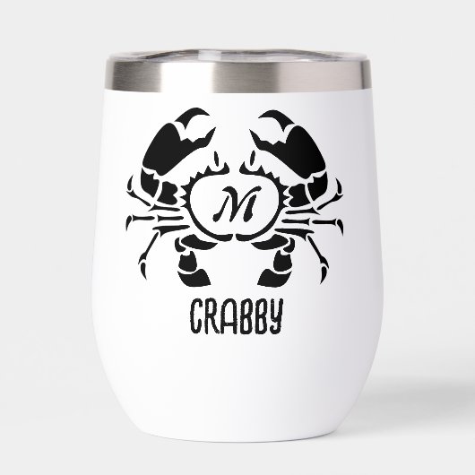 Monogramme de crabe en forme de crayon noir (Arrière)
