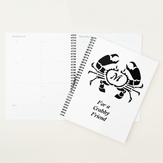 Monogramme de crabe en forme de crayon noir (Devant avec enveloppe)