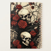Monogramme de crâne gothique et de roses rouges (Dos)