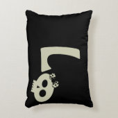 Monogramme de crâne mou Coussin d'Halloween noir (Devant(Vertical))