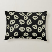 Monogramme de crâne mou Coussin d'Halloween noir (Dos)