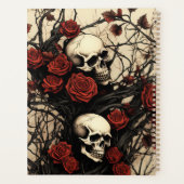 Monogramme de crânes gothiques et de roses rouges (Dos)