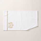 Monogramme de crête de couronne d'or blanc (Serviette à main)