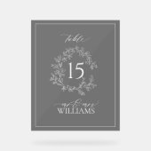 Monogramme de crête feuillue noire Numéro de table (Recto)