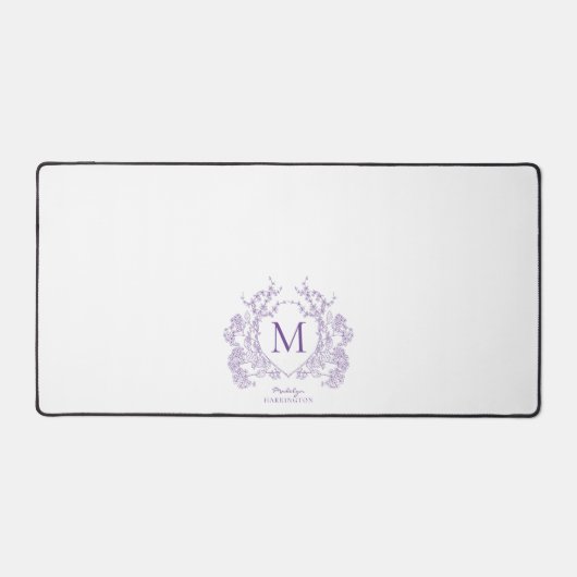 Monogramme de crête florale violet classique (Recto)