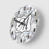 Monogramme de cristal de glace diamant Horloge mur (Angle)
