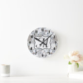 Monogramme de cristal de glace diamant Horloge mur (Maison)
