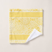 monogramme de dahlias jaune pastel (Gant de toilette)