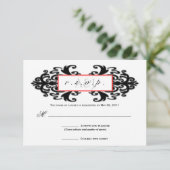 Monogramme de Damas ornementales RSVP (Debout devant)