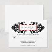 Monogramme de Damas ornementales RSVP (Devant / Derrière)