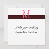 Monogramme de Damas rose chaud Faire-part de maria (Dos)