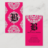 Monogramme de damassé de cartes de visite de (Devant / Derrière)
