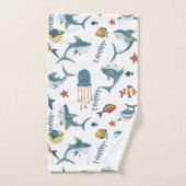 Monogramme de danse du requin Sea Life (Serviette à main)