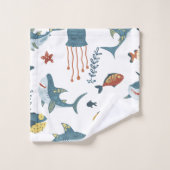 Monogramme de danse du requin Sea Life (Gant de toilette)