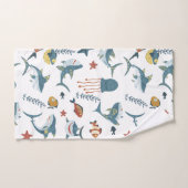 Monogramme de danse du requin Sea Life (Serviette à main)