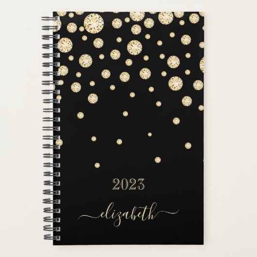 Monogramme de diamants en or noir 2023 (Devant)