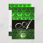 MONOGRAMME DE DOMMASSE BLANC VERT EMERALD RSVP (Devant / Derrière)