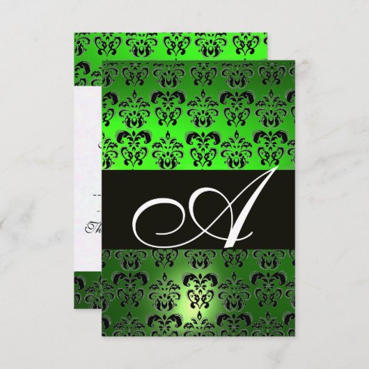 MONOGRAMME DE DOMMASSE BLANC VERT EMERALD RSVP (Devant / Derrière)