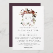 Monogramme de Faire-part de mariage de beurre et d (Devant / Derrière)