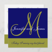 Monogramme de faire-part de mariage indiquant la (Devant / Derrière)