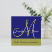 Monogramme de faire-part de mariage indiquant la (Debout devant)