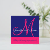 Monogramme de faire-part de mariage indiquant la (Debout devant)